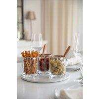 Windlicht Molly, mundgeblasenes Kristallglas mit Platinrand, Höhe 10 cm, Durchmesser 8,5 cm - HomeDesign Knaus
