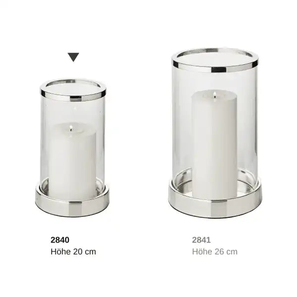 Windlicht Sanremo, edel versilbert, anlaufgeschützt - HomeDesign Knaus