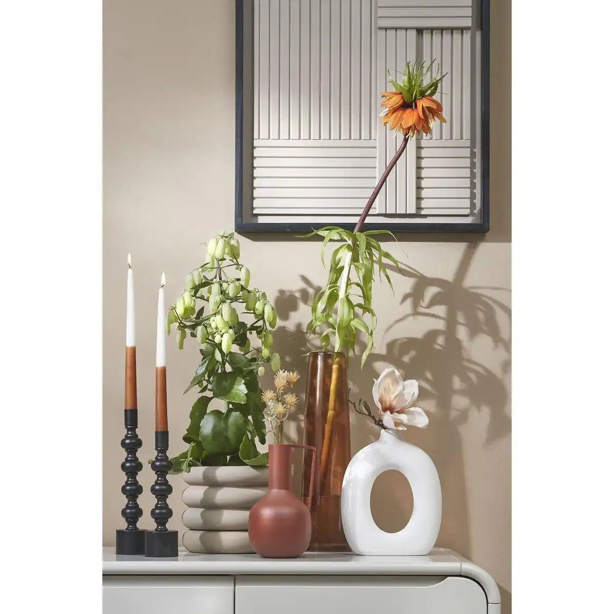 Xandra Schmale Vase - H37,5 x Ø10 cm - Glas - Braun - HomeDesign Knaus