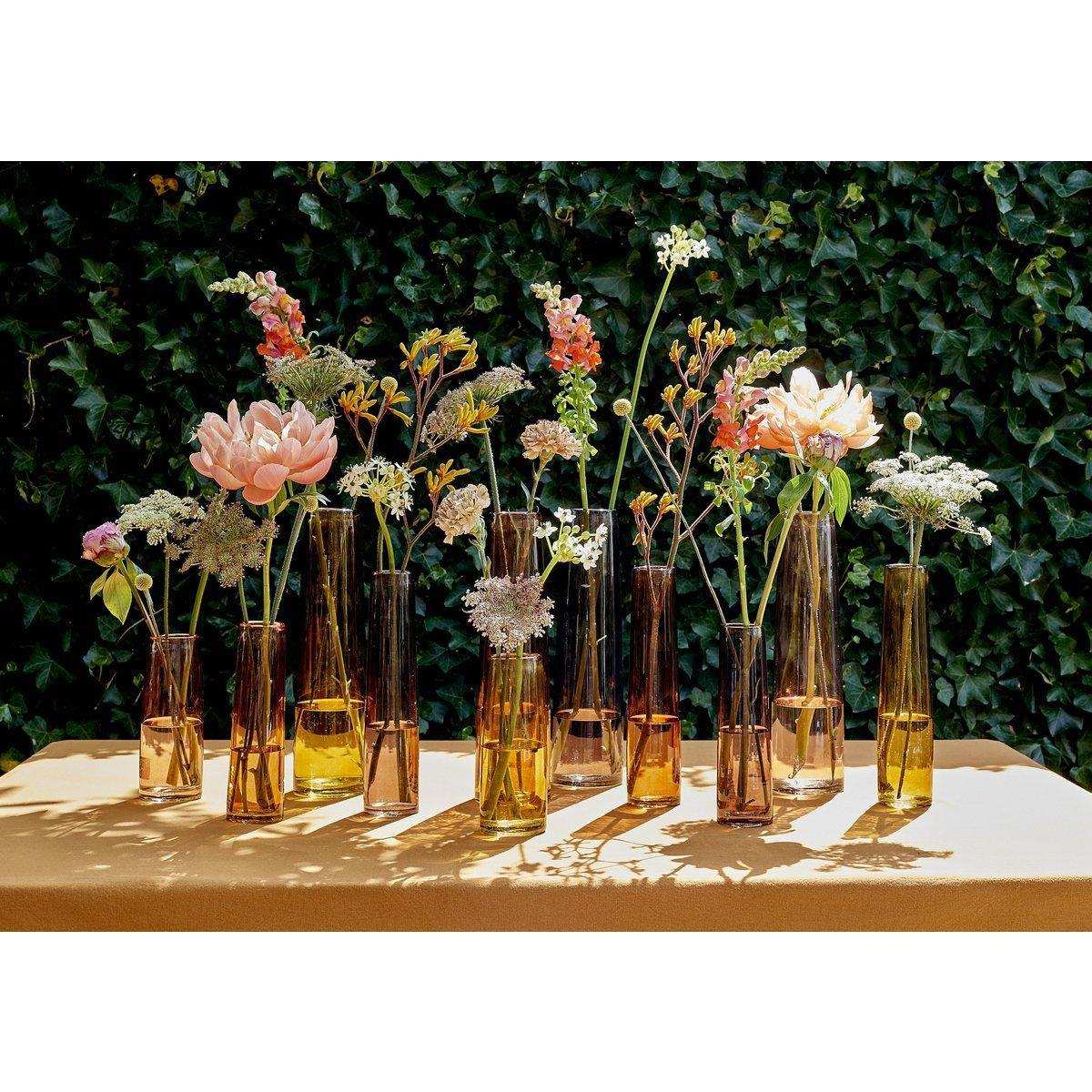 Xandra Schmale Vase - H37,5 x Ø10 cm - Glas - Braun - HomeDesign Knaus