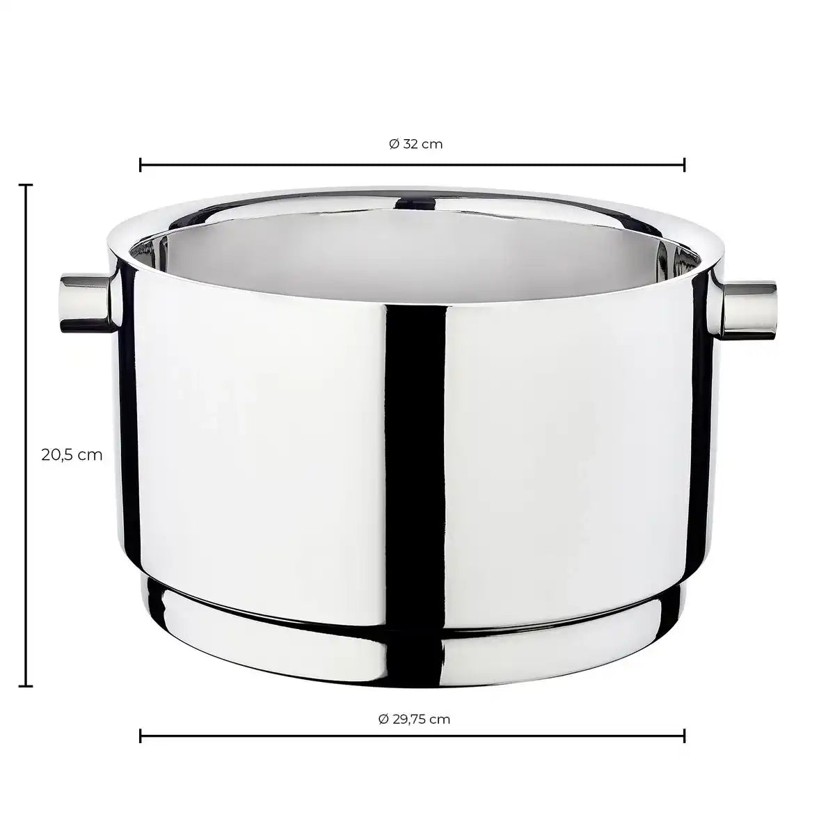 XXL Champagnerkühler Rayo Edelstahl hochglanzpoliert 32 cm - HomeDesign Knaus
