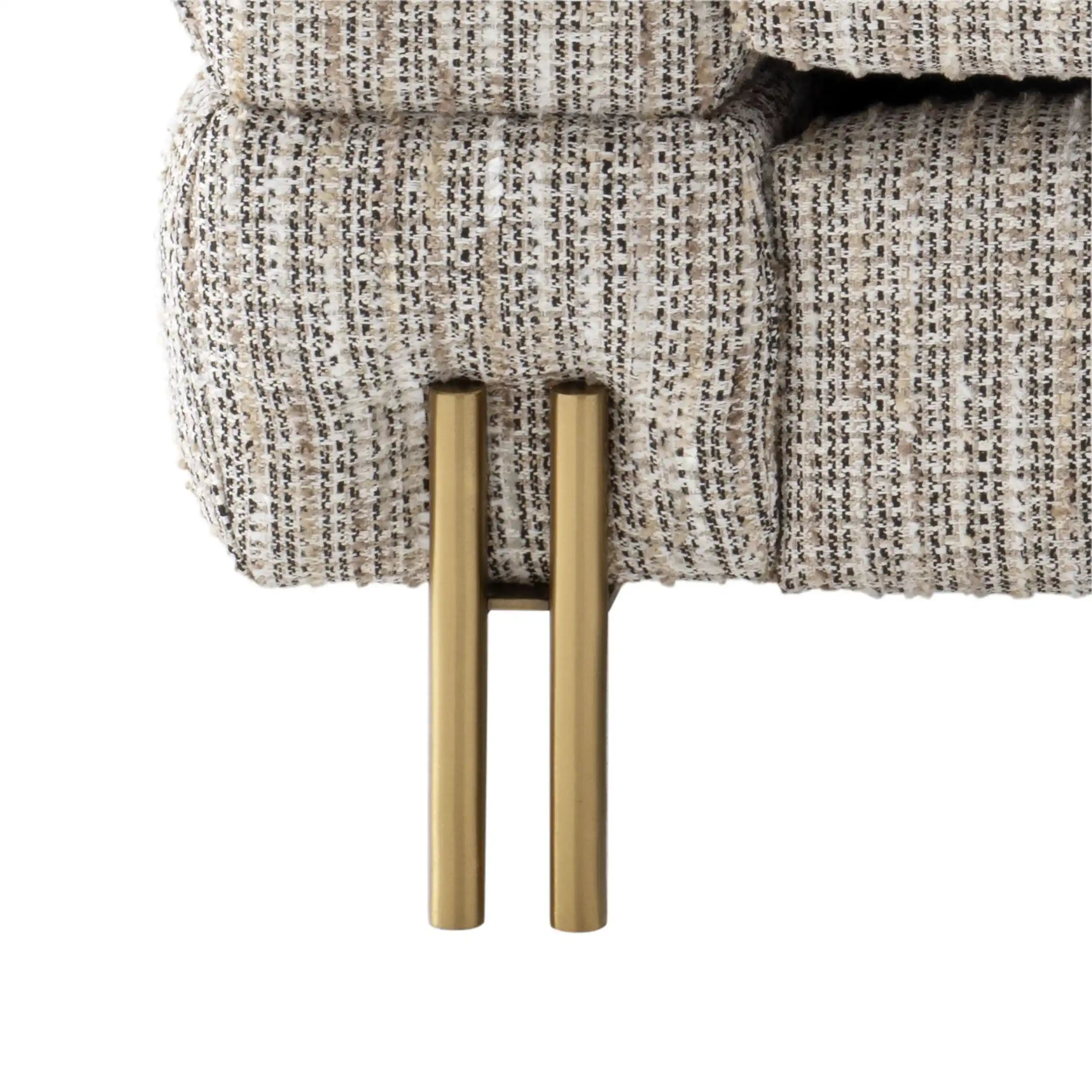York Sessel Lounge Beige Beine gebürstetem Messing - HomeDesign Knaus