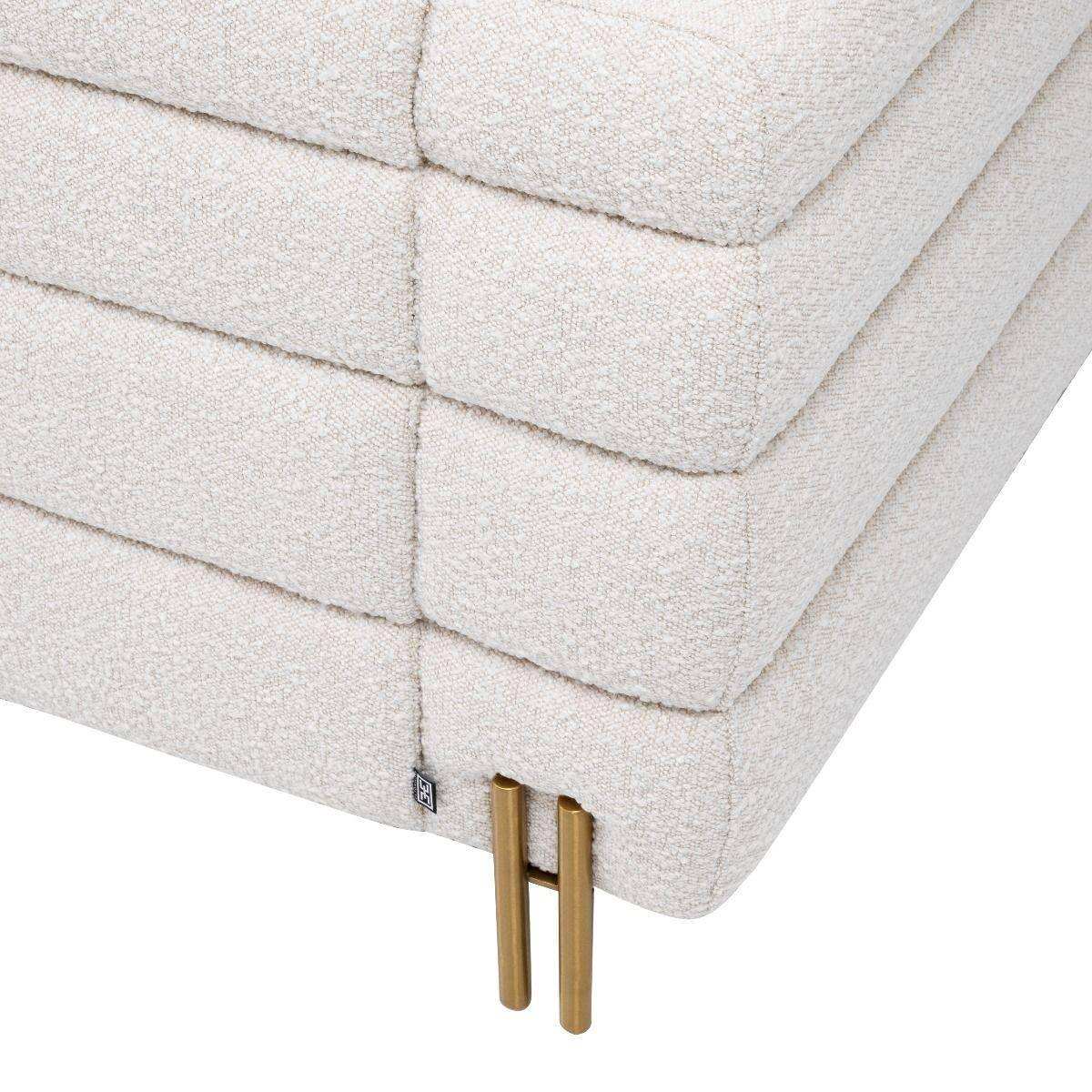 York Sessel Lounge Creme Beine gebürstetem Messing - HomeDesign Knaus