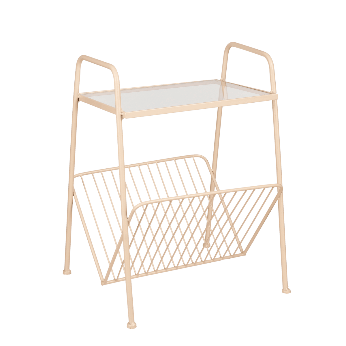 Zeitschriftenhalter – L44,5 x B40 x H59 cm – Metall – Altrosa, Matt - HomeDesign Knaus