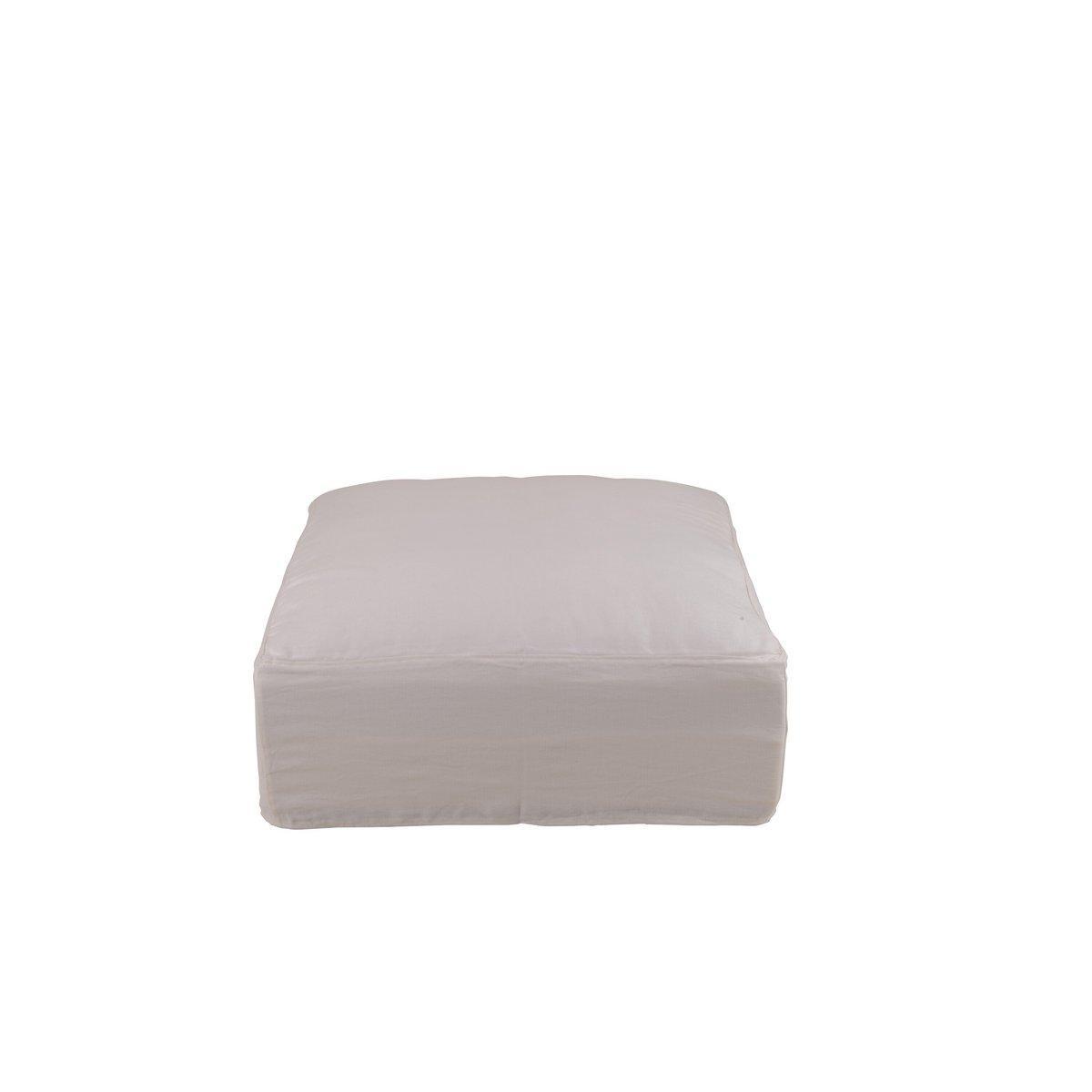 J-Line Bezug für Pouf Monaco Leinen Marshmallow Weiß