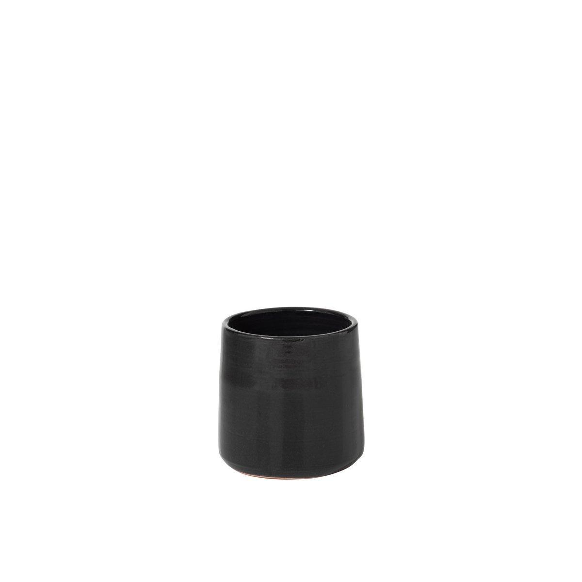 J-Line Blumentopf Rund - Keramik - Schwarz - Klein - Ø 18,00 cm -