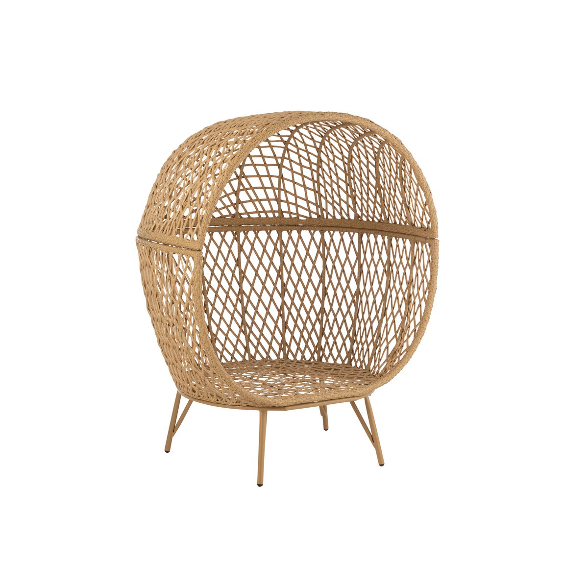 J-Line Lounge Chair+Kissen Eva Metal/Reed Beige