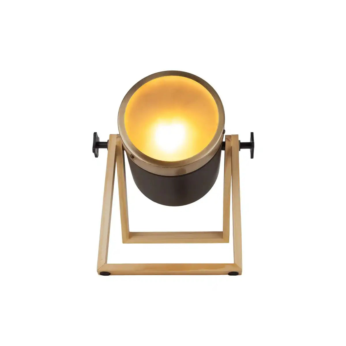 Tischleuchte "TIM" aus schwarzem Metall und satiniertem Kunststoff, mit E27-Fassung, Tischlampe für Innen, 28 cm hoch