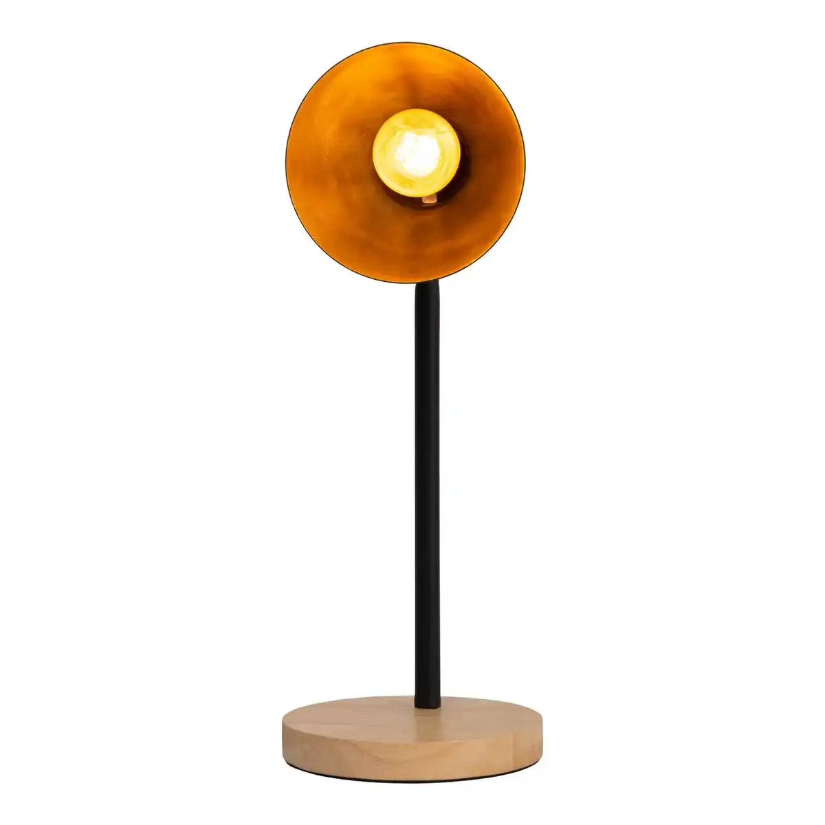 Schreibtischleuchte "MARIE" aus Metall und Holz, E14, Schwarz, 36,5 cm hoch