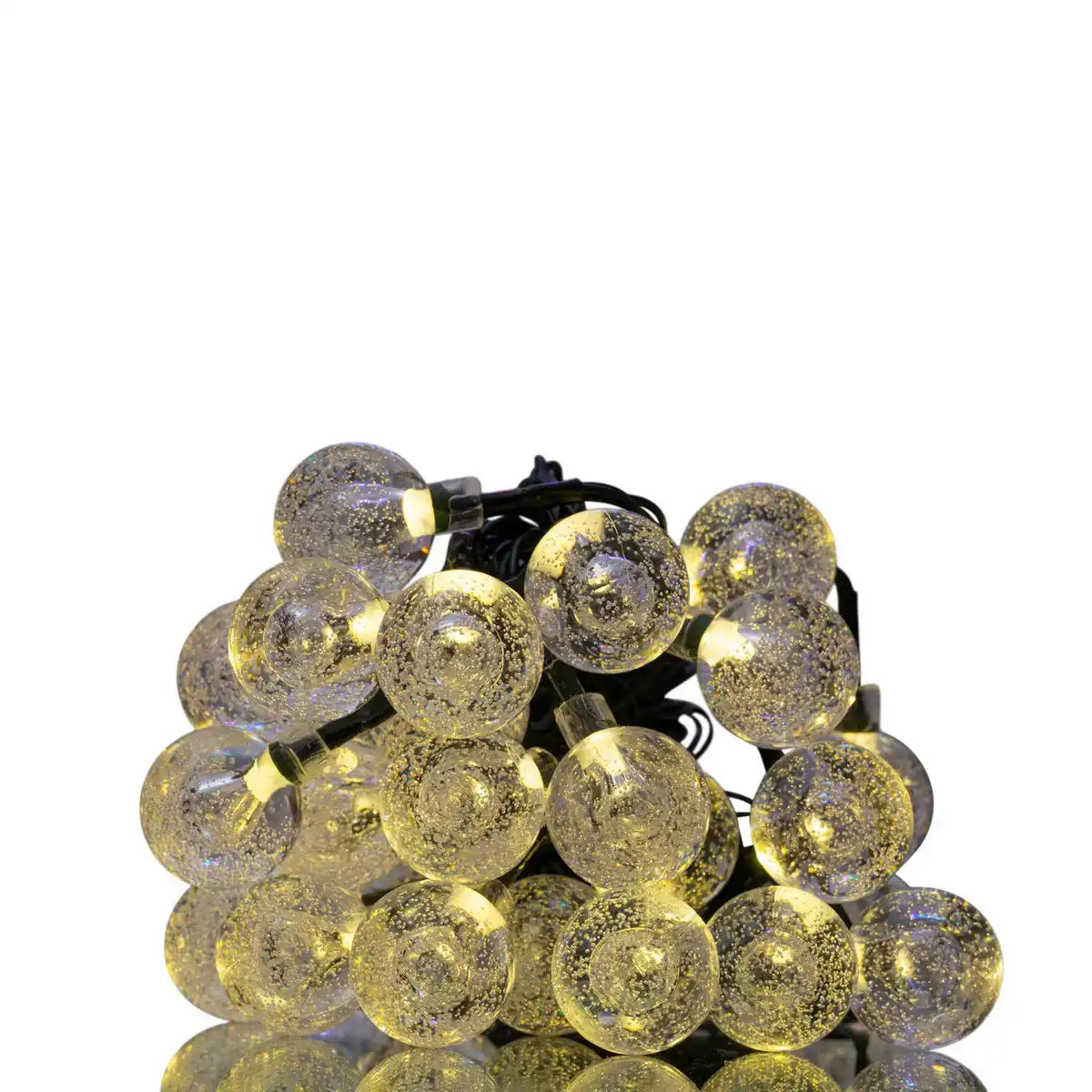 Außen-Lichterkette mit dekorativen Kugeln in GLASOPTIK, 868 cm lang, Warmweiß,