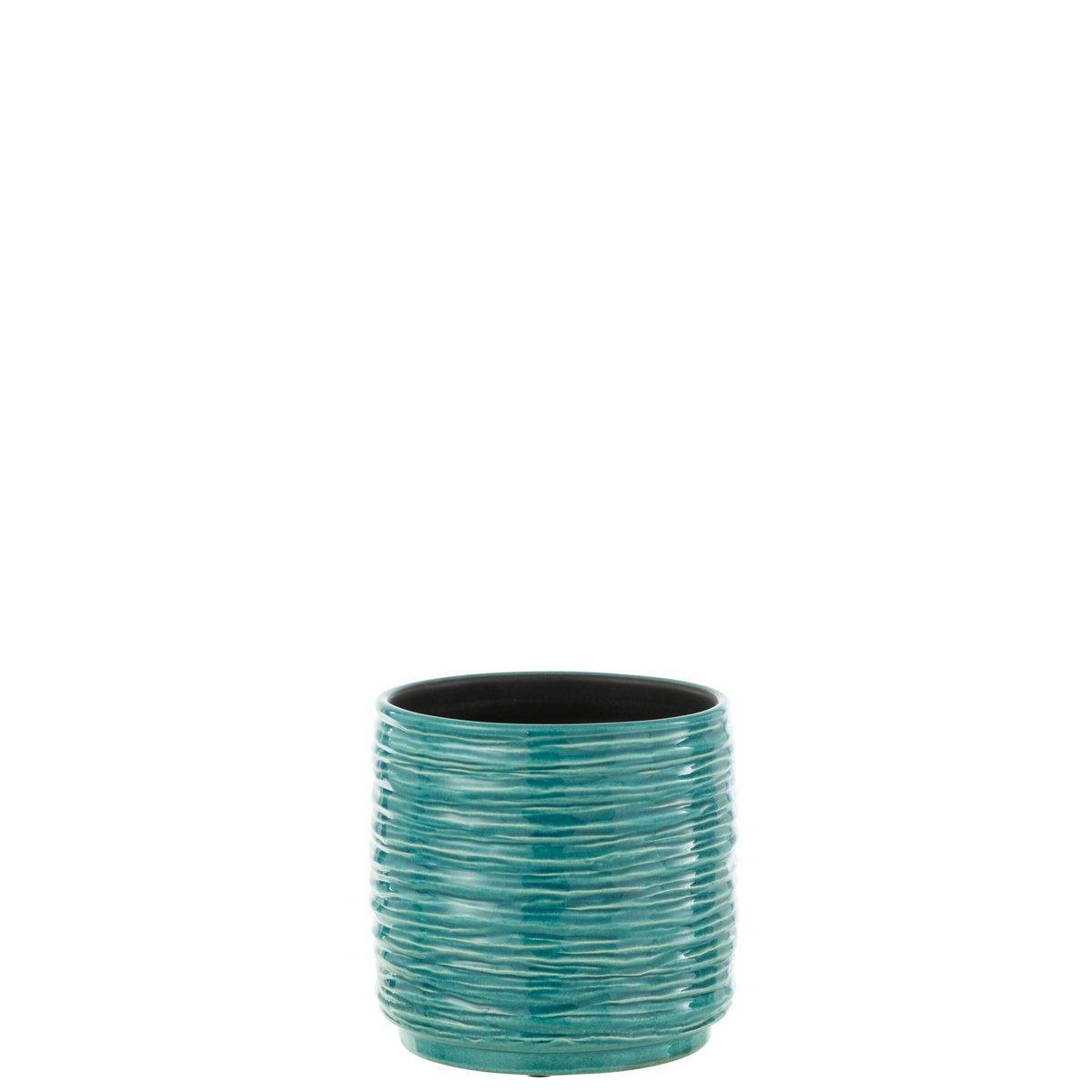 J-Line Blumentopf Line Keramik Azure Medium