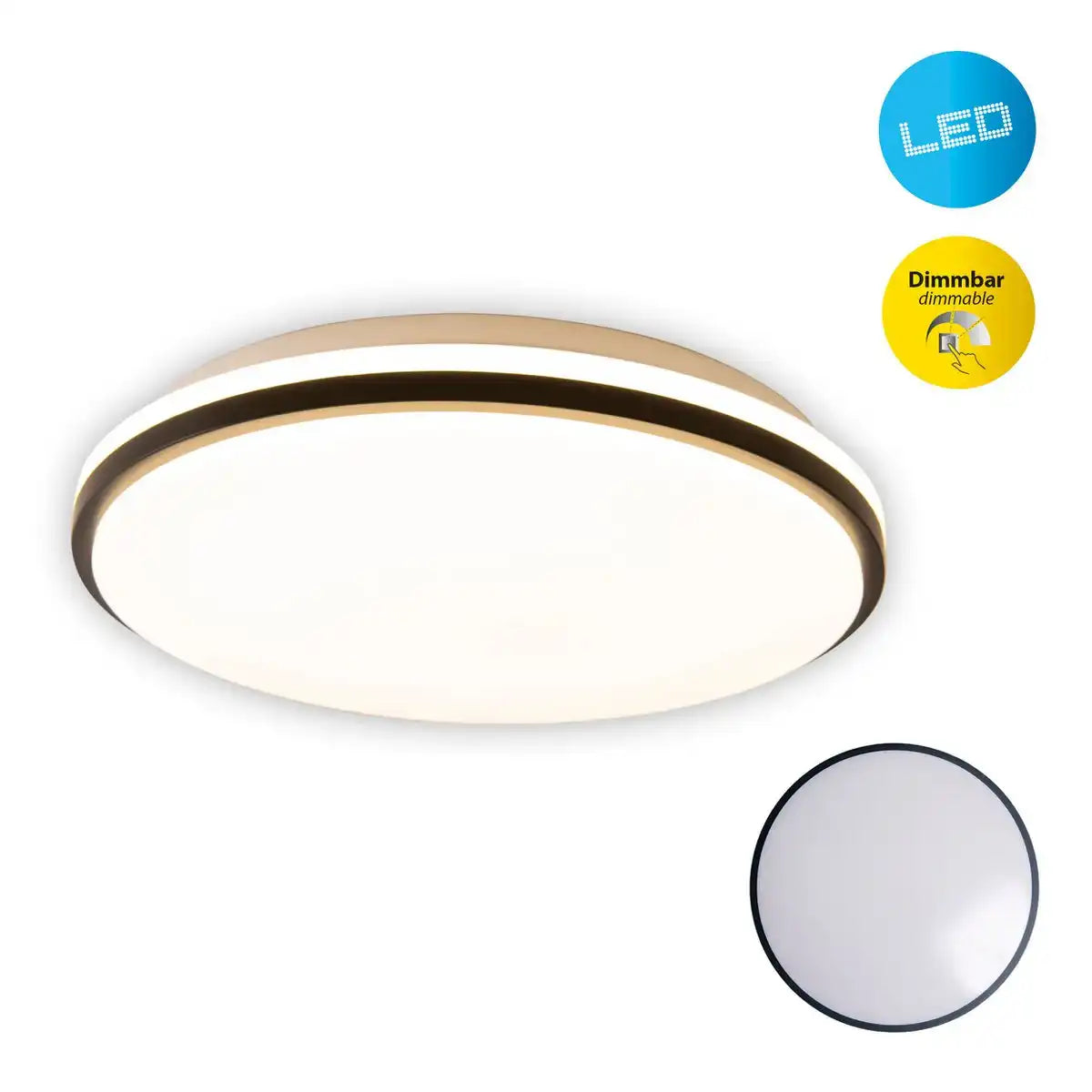 LED Deckenleuchte "Irvine", Deckenlampe aus Metall und Kunststoff, weiß, mit fest verbauten LEDs, für Esszimmer, Wohnzimmer, Diele oder Büro, Ø30,5 cm