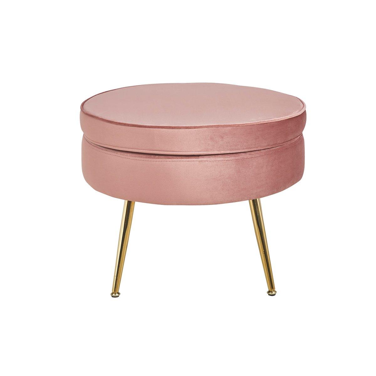 Sitzpouf rund aus Samt Rose - HomeDesign Knaus