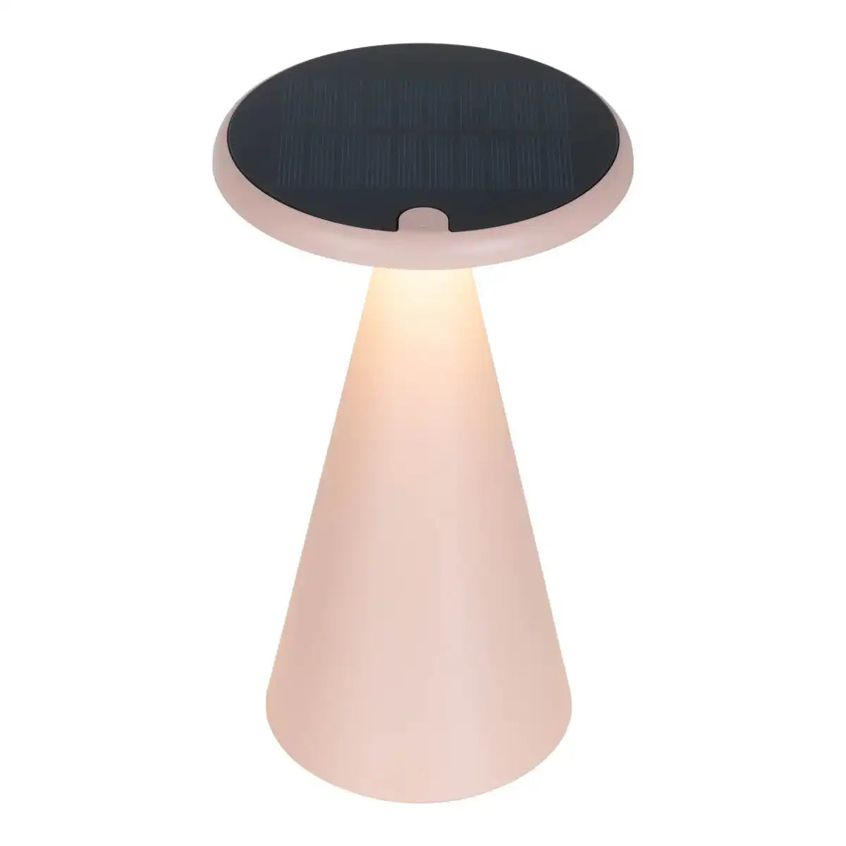 Solar-Akku-Tischleuchte "Palu" für Außen und Innen, aus Kunststoff in Rosa , 20 cm hoch