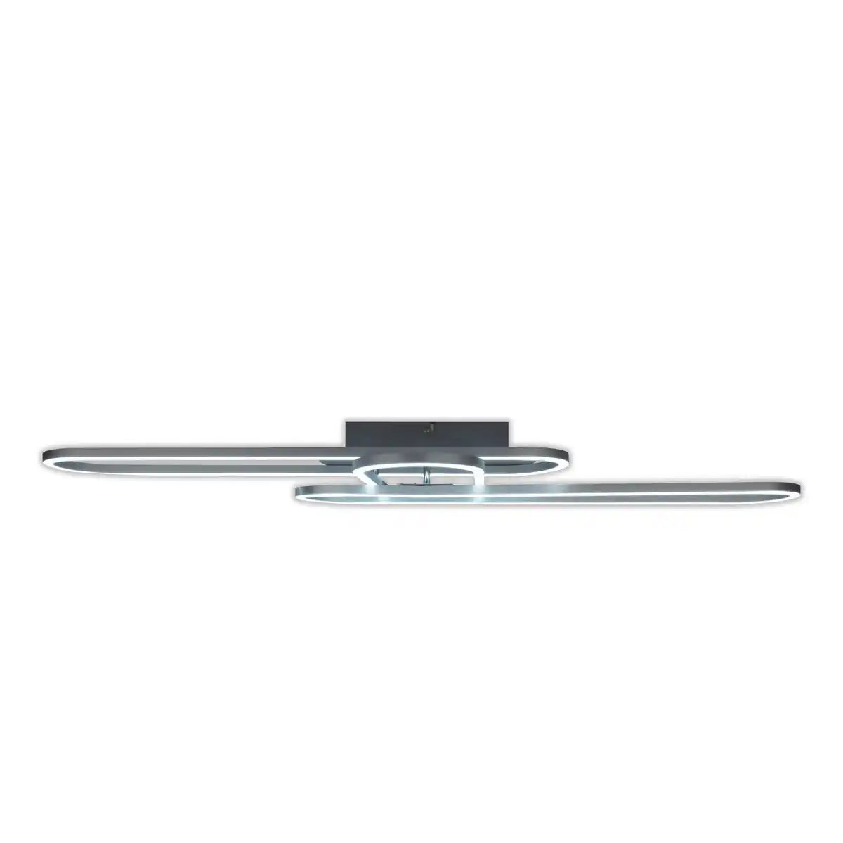 LED-CCT-Deckenleuchte "CARLON" aus matt-silbernem Aluminium und Kunststoff, mit integrierter LED, 120 cm lang