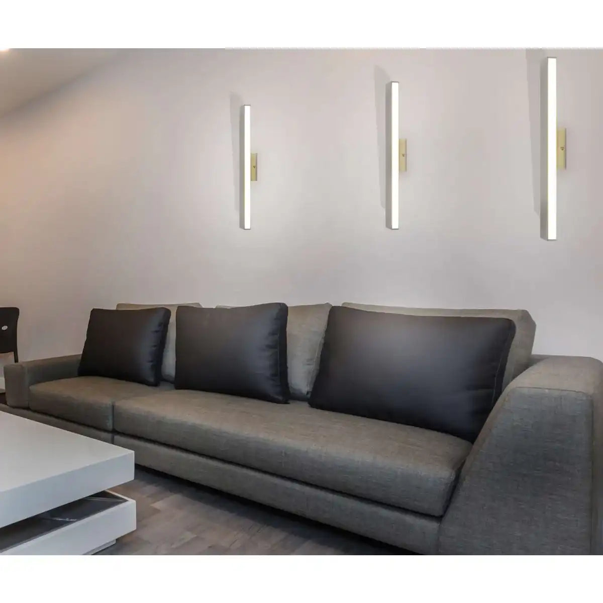 LED Wandleuchte DUBAI"", moderne Wandlampe aus Aluminium und Kunststoff, fest verbaute LEDs, 60 cm lang bzw. hoch. Ideal für die Ausleuchtung von Eingangsbereichen, Fluren, zur Strukturierung von großen Wandflächen