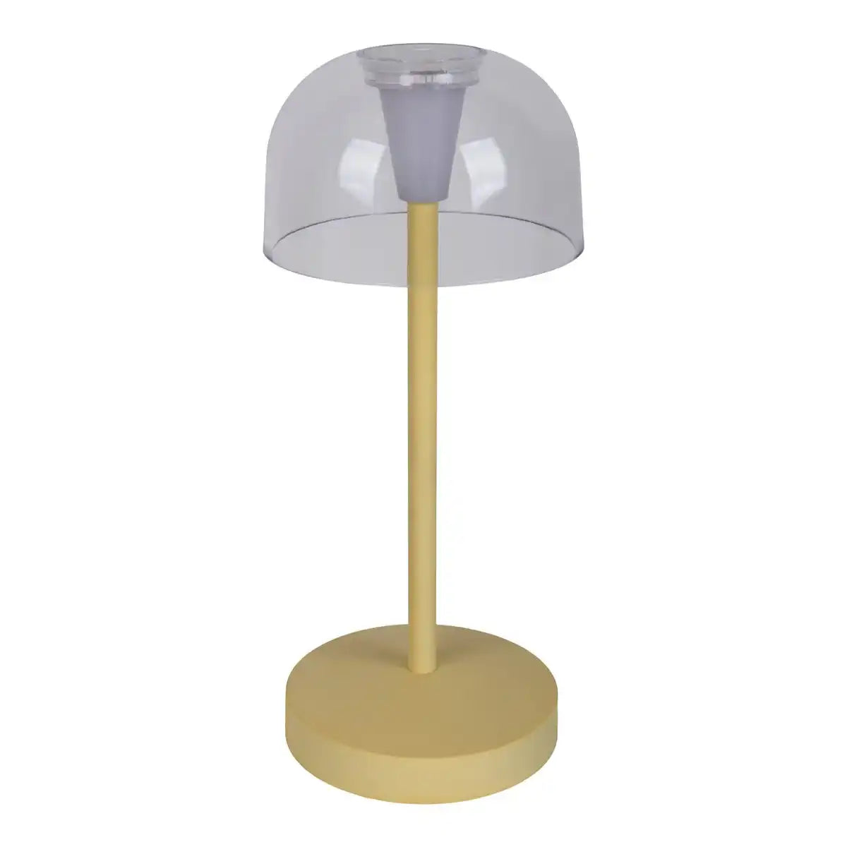 2-er Set LED-Akku-Tischleuchte "Gomba" für Außen und Innen, aus Metall und Kunststoff in Gelb , 18,5 cm hoch