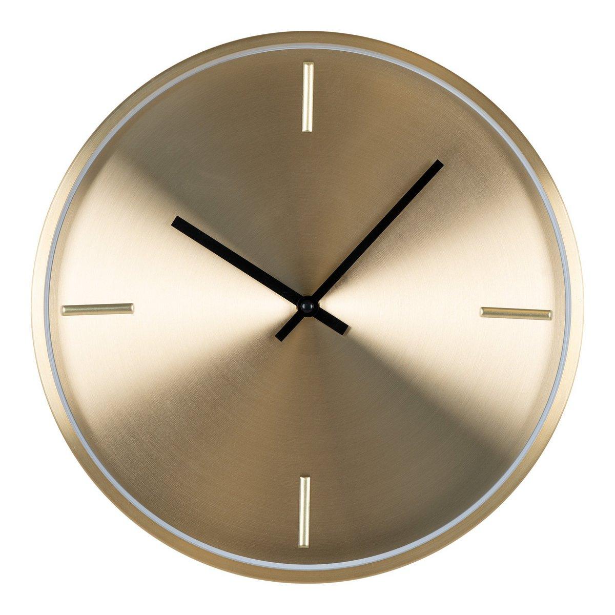 Istanbul-Wanduhr – Wanduhr, Aluminium, Gold, geräuschloses Uhrwerk, rund, ø30