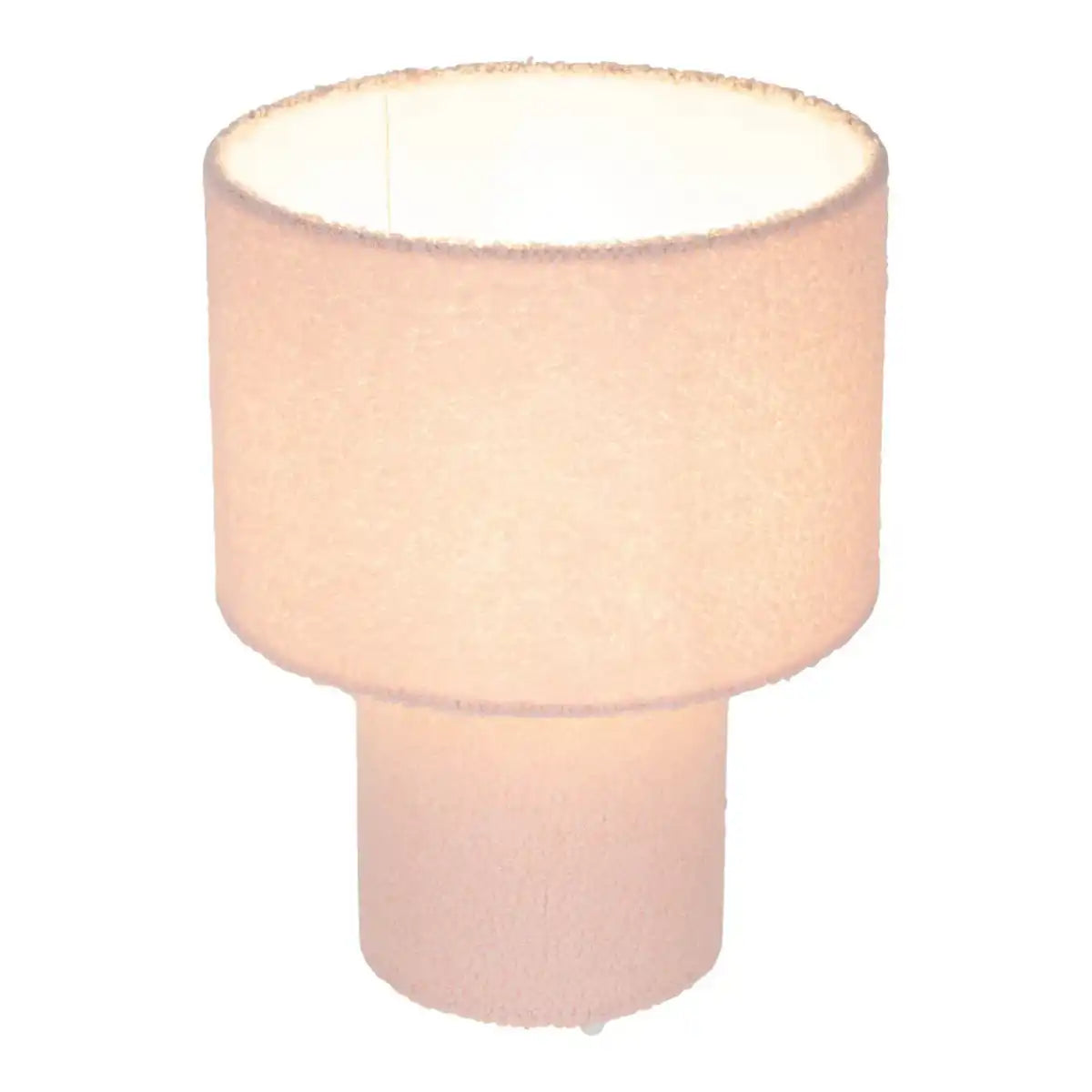 Tischleuchte "FLUFFY" mit Textilschirm und -fuß in Pink, E27, ca. 31 cm hoch