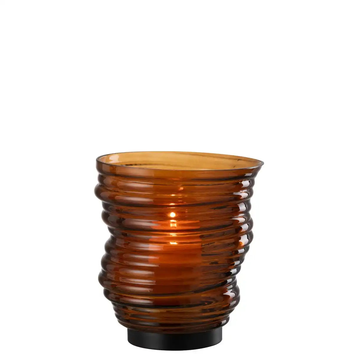 J -line Vaas Tornado - Glas - Bruin - klein - Ø 16 cm