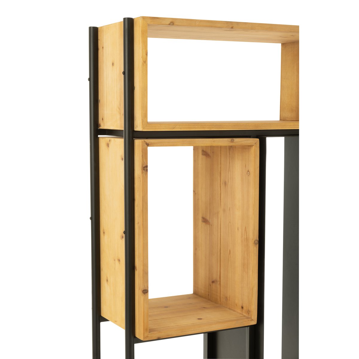 J-Line Regal Tina Holz/Eisen Schwarz/Natur Klein