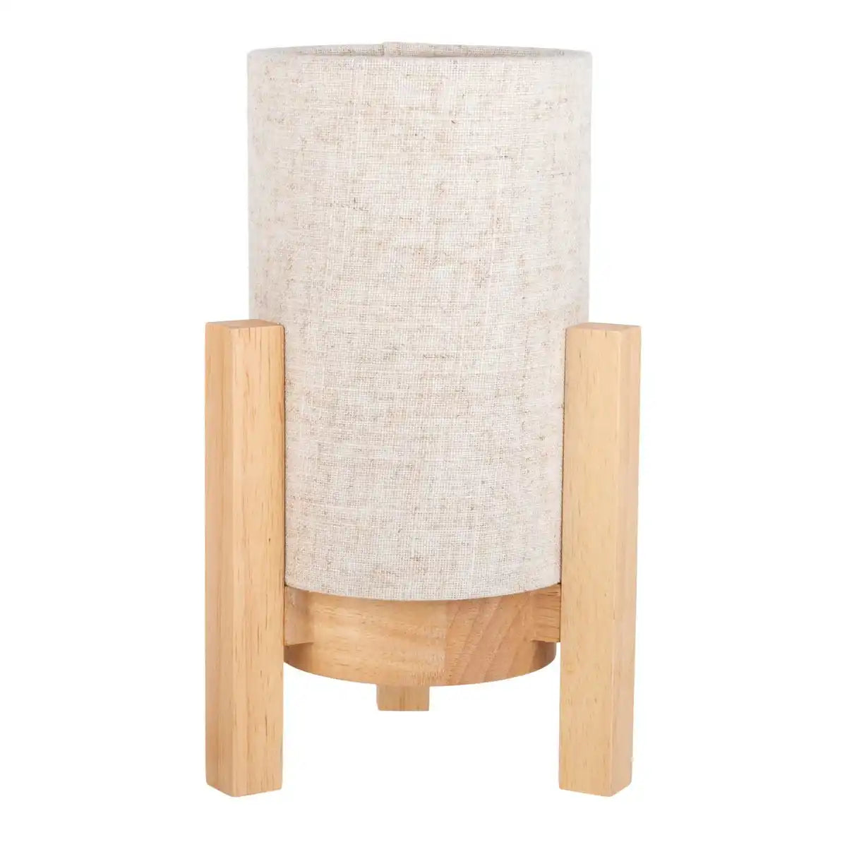 Akkutischleuchte "MADITA" 25 cm hoch, in Weiß/Natur, mit integrierter LED, dimmbar mit Berührungssensor