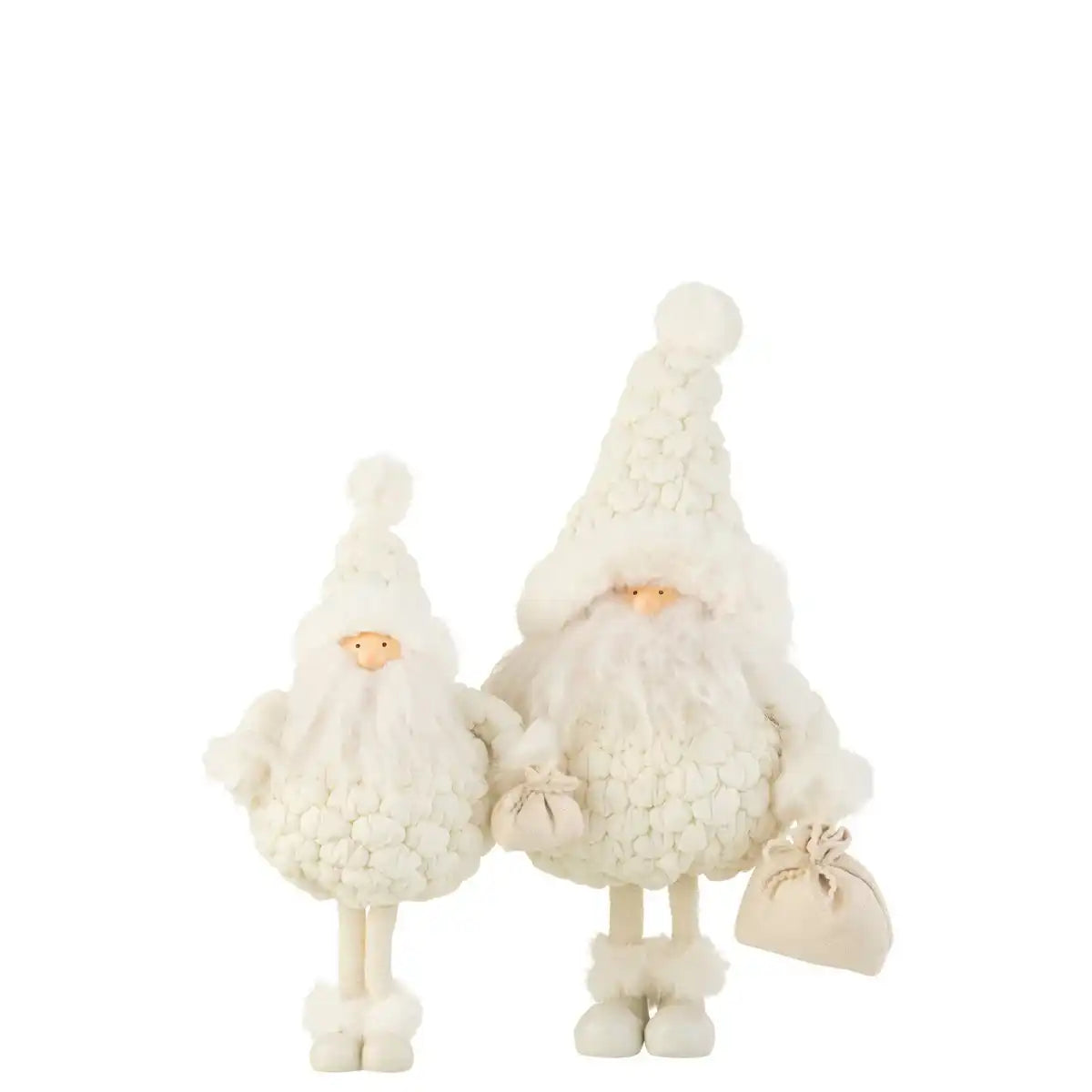 J-Line Weihnachtsmann-Geschenktüte, Textil, Weiß, groß