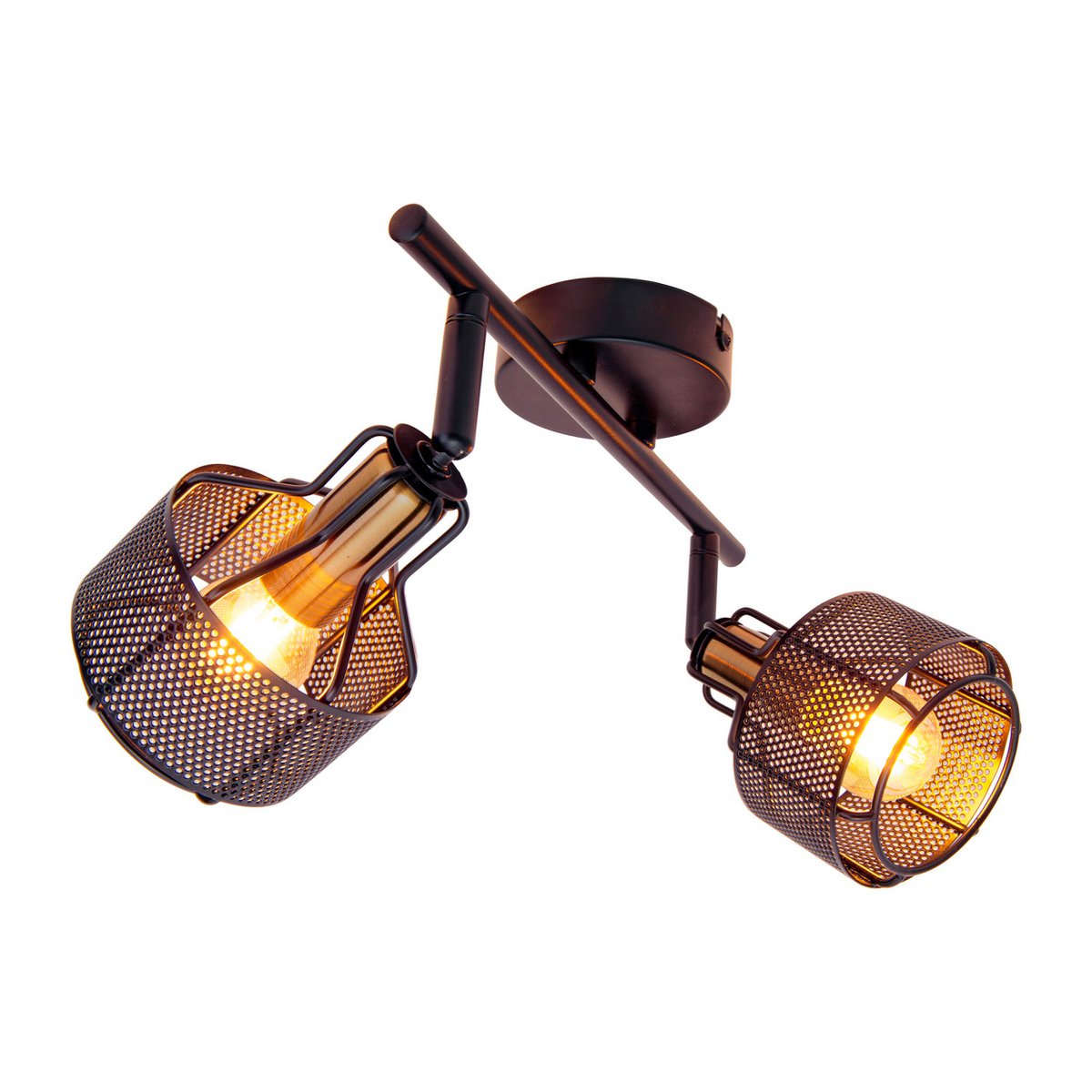 2er Wand- und Deckenleuchte Spot "FORO" aus Metall in Schwarz, mit E14-Fassungen, ca. 32 x 18,5 x 15 cm. Stilvolle Beleuchtung für Wohnzimmer, Esszimmer oder Küche.