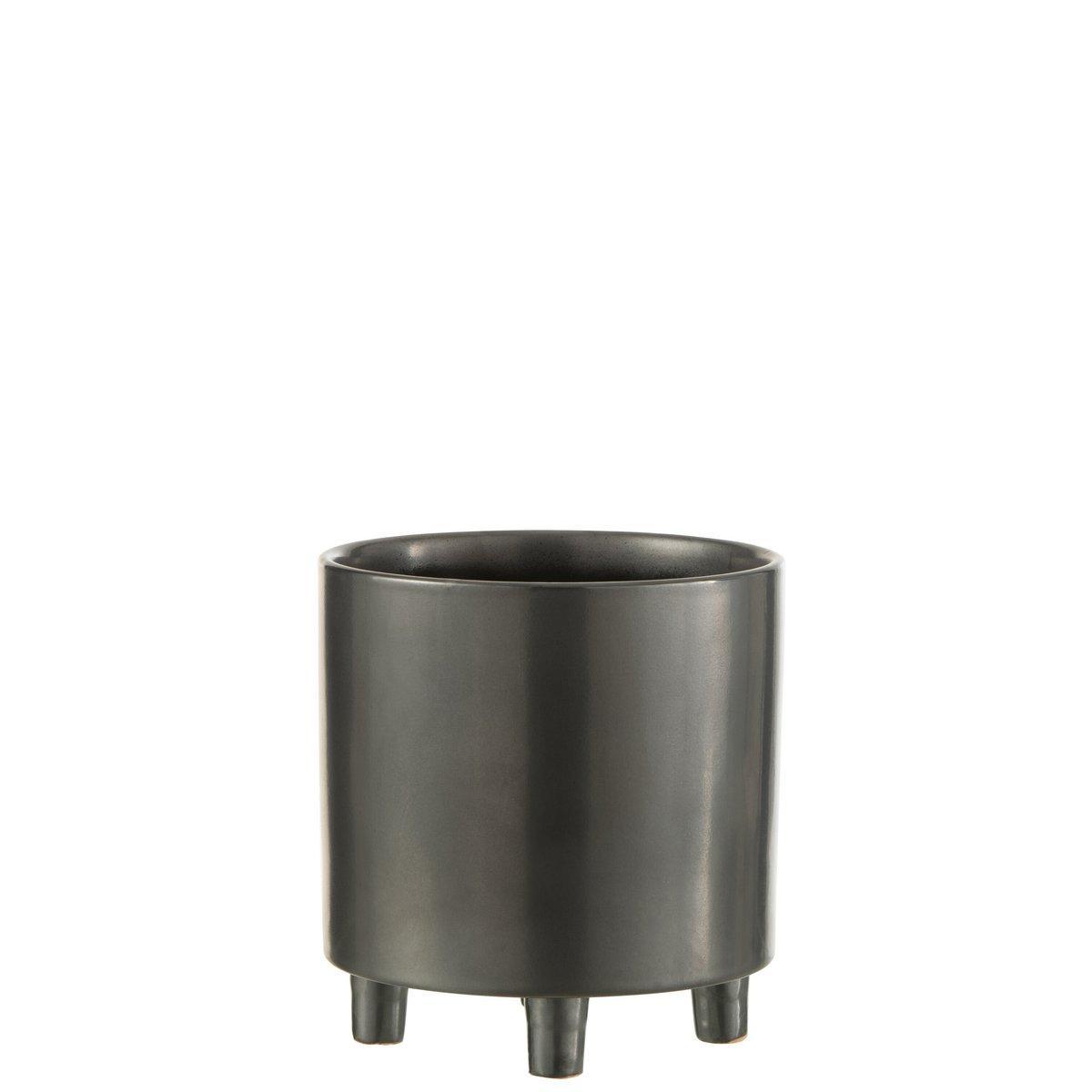 J-Line Blumentopf Smoke - Keramik - Grau/Schwarz - Groß - Ø 20,50 cm