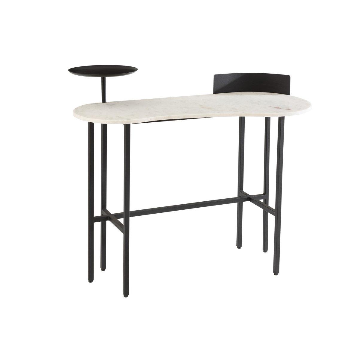 J-Line Konsole Marmor/Eisen Weiß/Schwarz