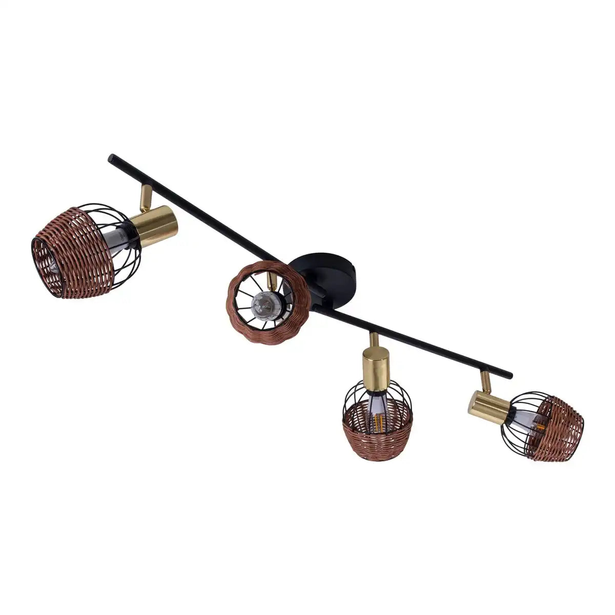 4er Deckenleuchte "CORBIS", Spot aus Metall in Schwarz, und Gold, mit E14-Fassung, für Esszimmer, Wohnzimmer, Diele oder Büro, Deckenlampe innen, 78 cm lang