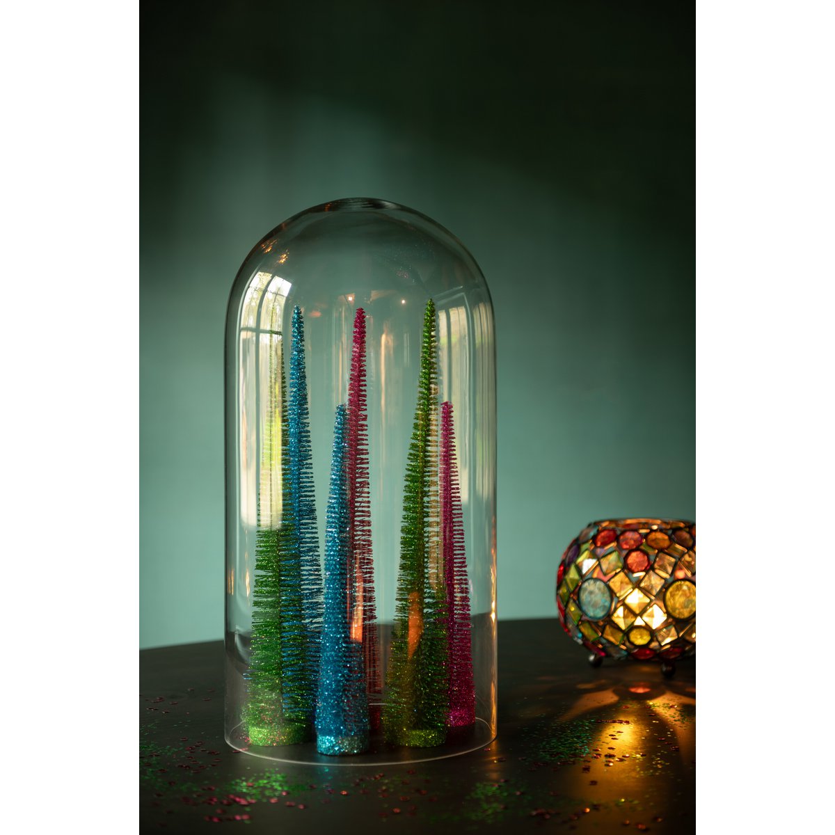 J -Line Dekoration Weihnachtsbaum Glitzer - Kunststoff - Grün - Schachtel 3