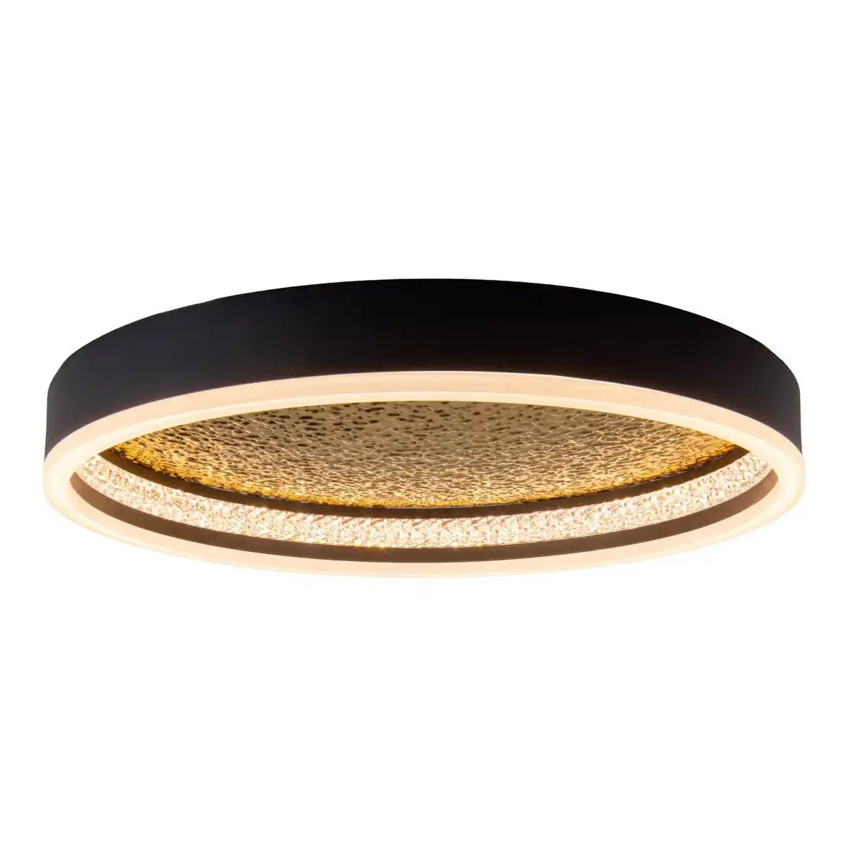 LED Deckenleuchte ARANY, Deckenleuchte aus Metall und Kunststoff in Schwarz, mit fest verbauten LEDs, dimmbar, 40 cm Durchmesser