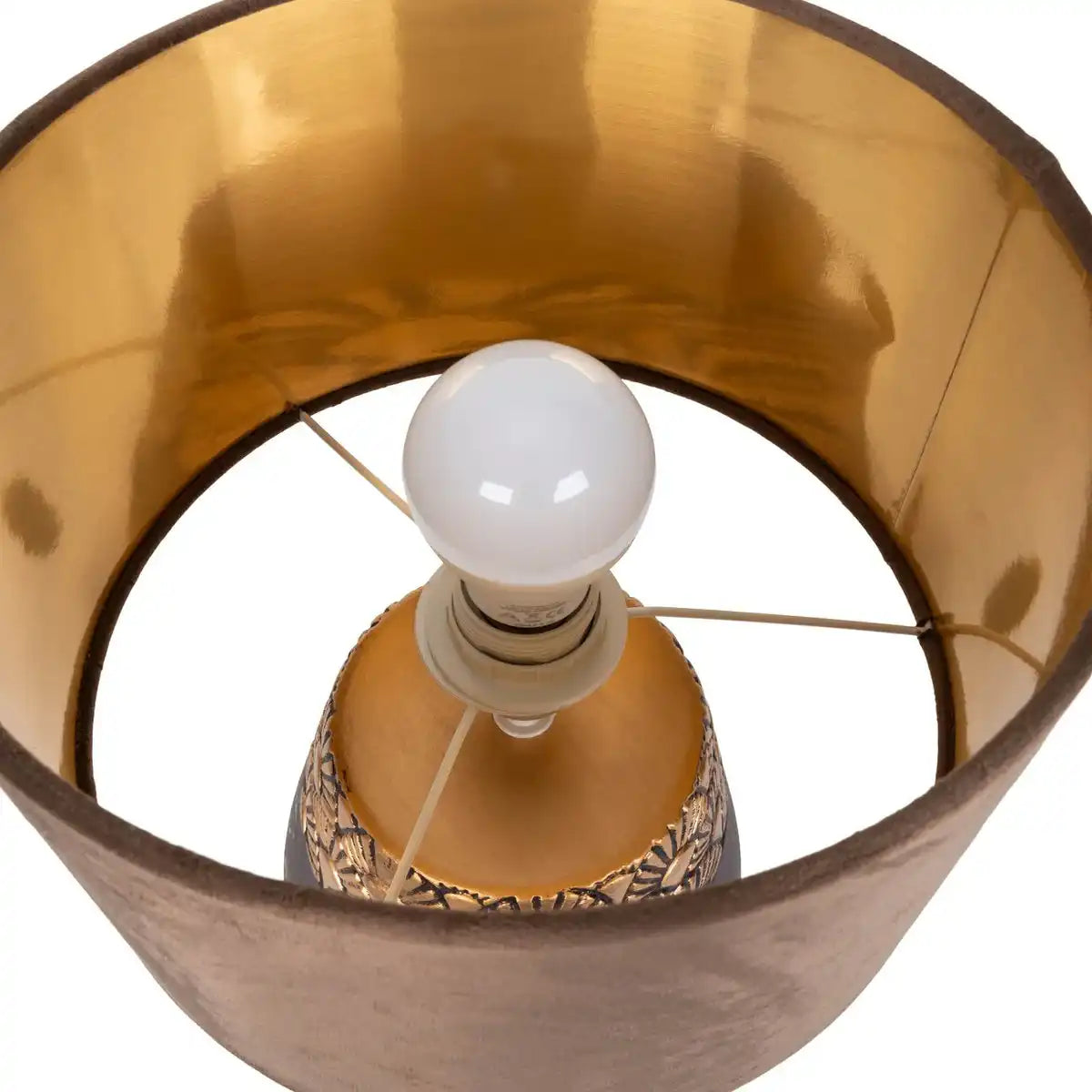 Keramik Tischleuchte "Bronco", Tischlampe, Keramik, beige/grau, mit E14-Fassung, für Esszimmer, Wohnzimmer, Diele oder Büro, 39 cm hoch