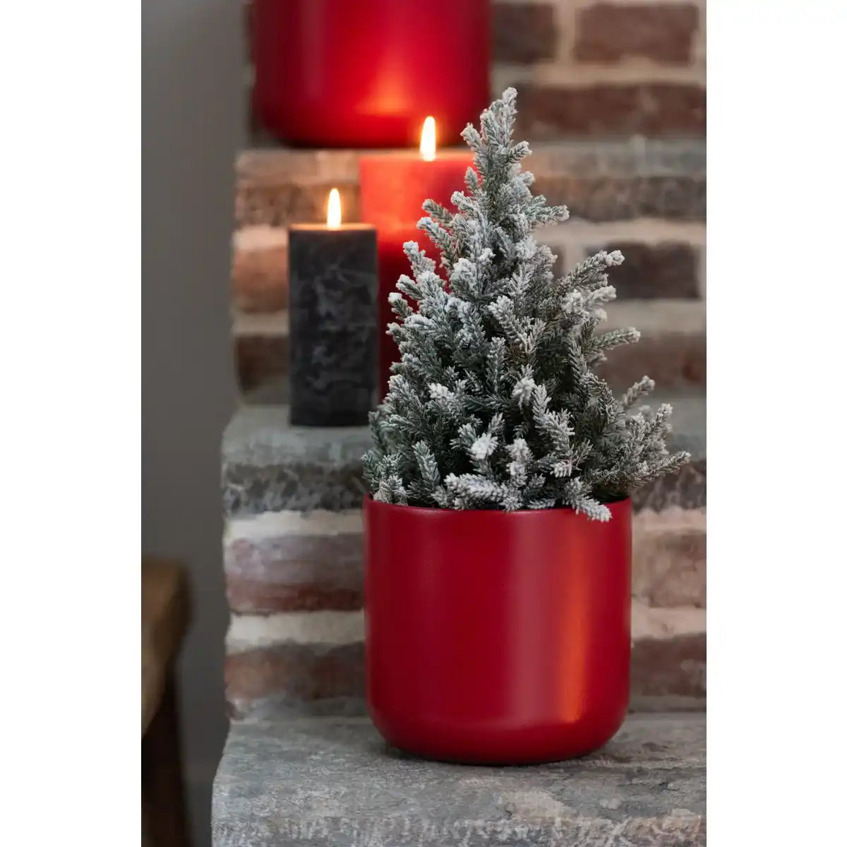Dekoration Weihnachtsbaum + Topf - Jute/Kunststoff - Grün - Medium