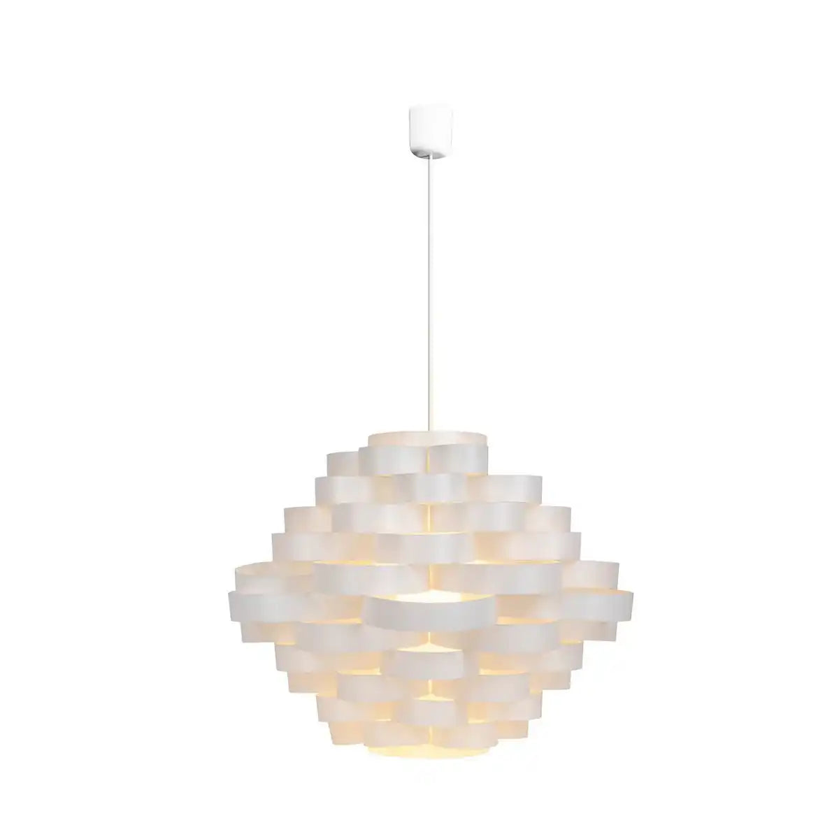 Pendelleuchte "WHITE LINE" aus Kunststoff in weiß, E27, Ø 55 cm