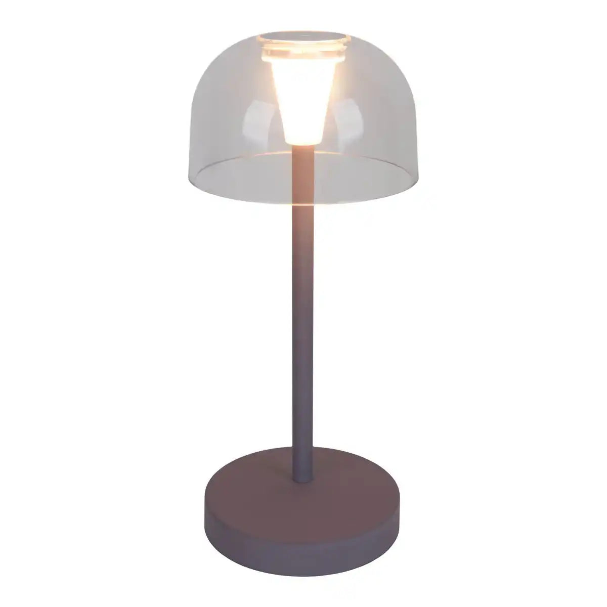 2-er Set LED-Akku-Tischleuchte "Gomba" für Außen und Innen, aus Metall und Kunststoff in Brombeere , 18,5 cm hoch
