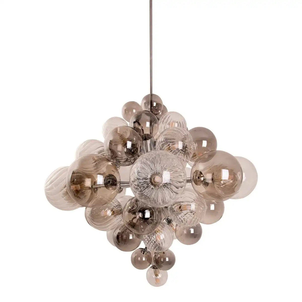 Pendelleuchte "SPHERE" Ø 75cm, au s Metall und Glas mit verschiedenen Strukturen, Beleuchtung für Wohnzimmer, Esszimmer oder Büro.