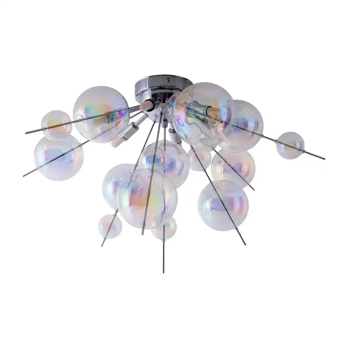 Deckenleuchte "EXPLOSION" irisierend aus Metall und Glas, G9 Fassungen, Deckenlampe für Esszimmer, Wohnzimmer, Diele oder Büro, Ø57 cm