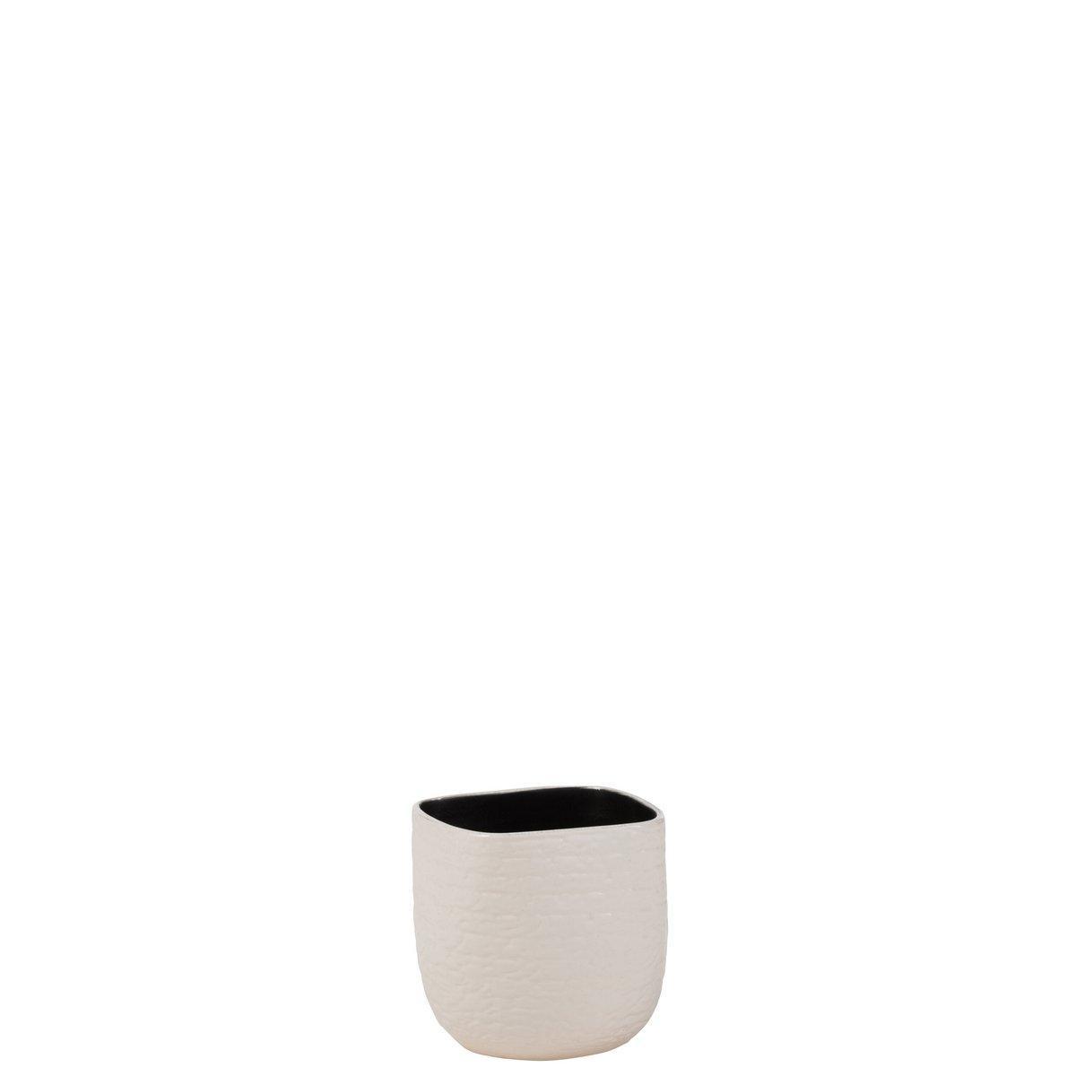 J-Line Blumentopf Audrey - Keramik - Weiß - klein - Ø 20,50 cm