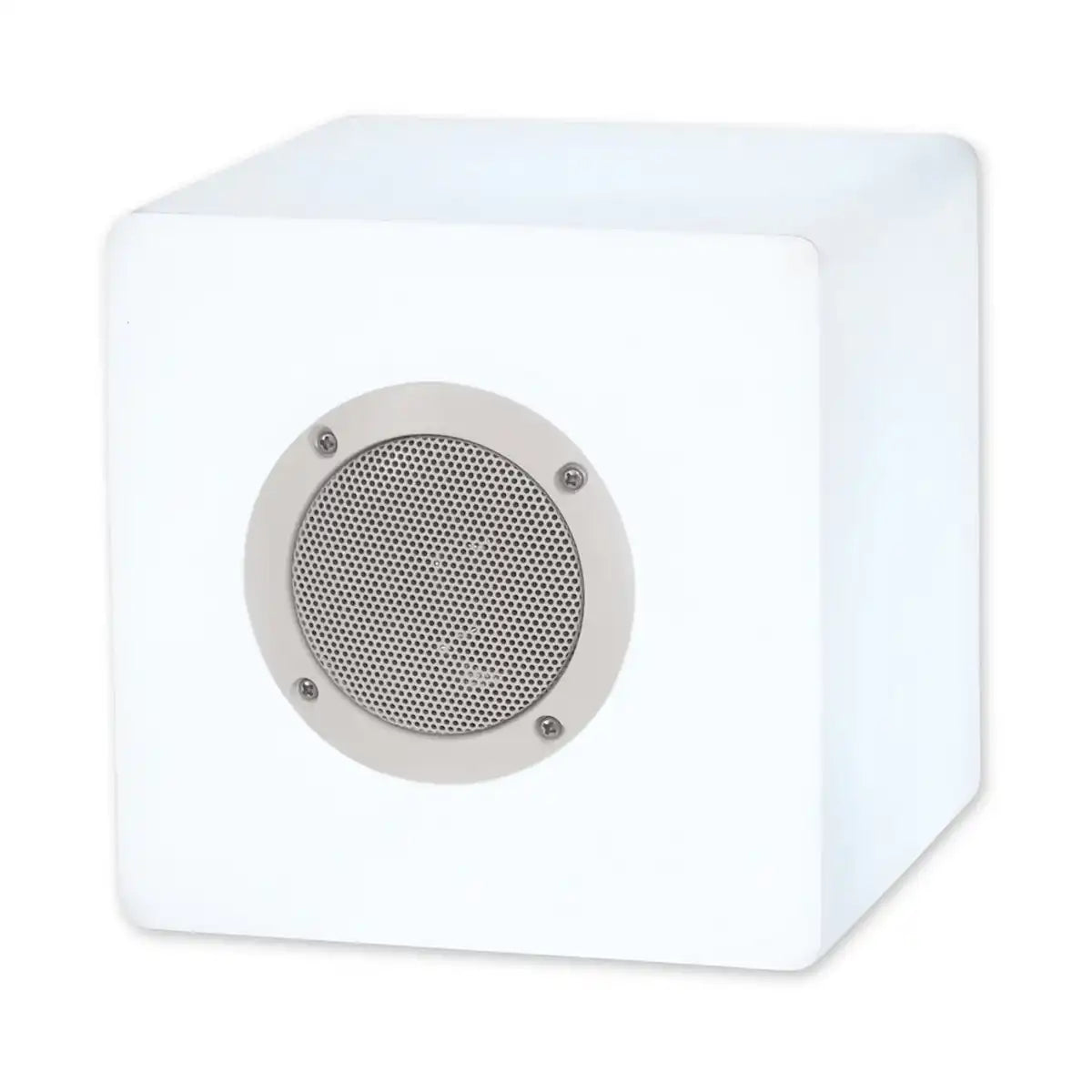 Deko-Würfel mit Bluetooth "CUBE" aus Metall und Kunststoff, mit Farbwechsler und integrierten LEDs