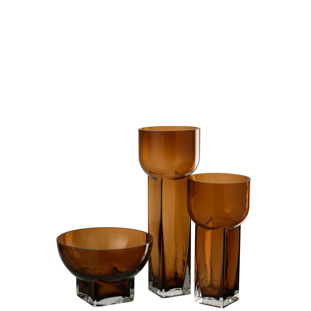 J-line Vase Carol Glass Braun groß