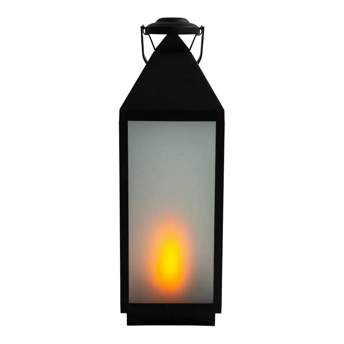 LED Dekoleuchte Laterne "DORIS" aus Kunststoff und Glas in Schwarz, integrierte LED, für Innen