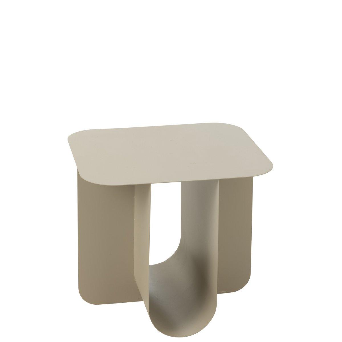 J-Line Beistelltisch, quadratisch, Metall, Beige