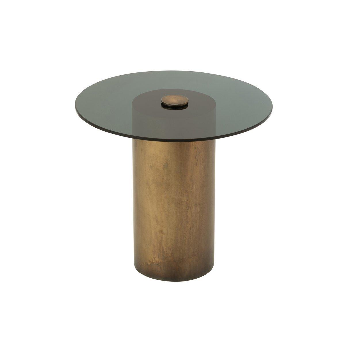 J-Line Beistelltisch Soni – Eisen/Glas – Schwarz/Bronze