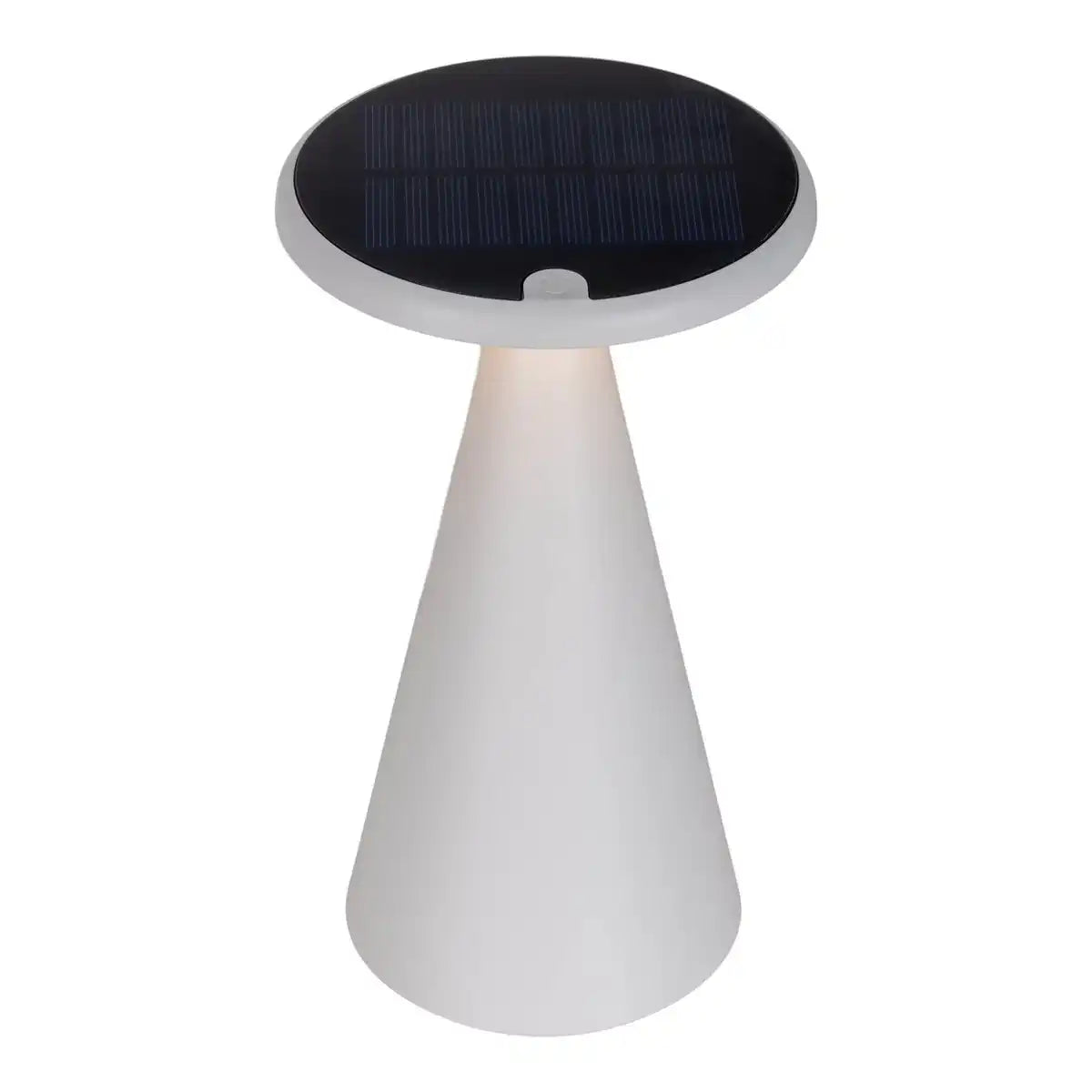 Solar-Akku-Tischleuchte "Palu" für Außen und Innen, aus Kunststoff in Weiß , 20 cm hoch