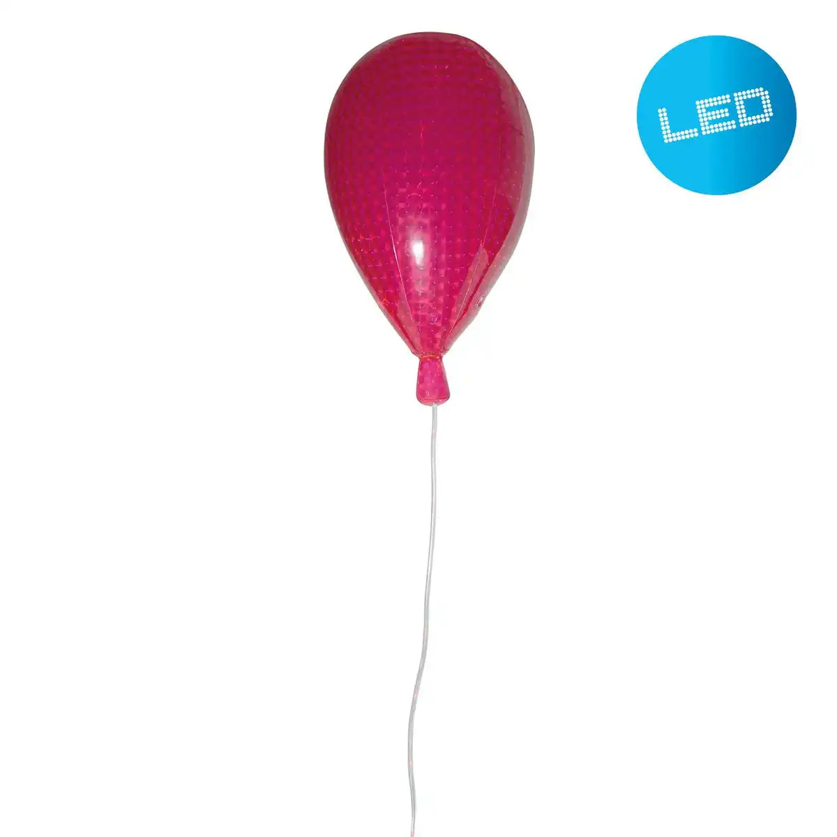 LED Dekoballon aus Kunststoff in Pink, mit integrierter LED