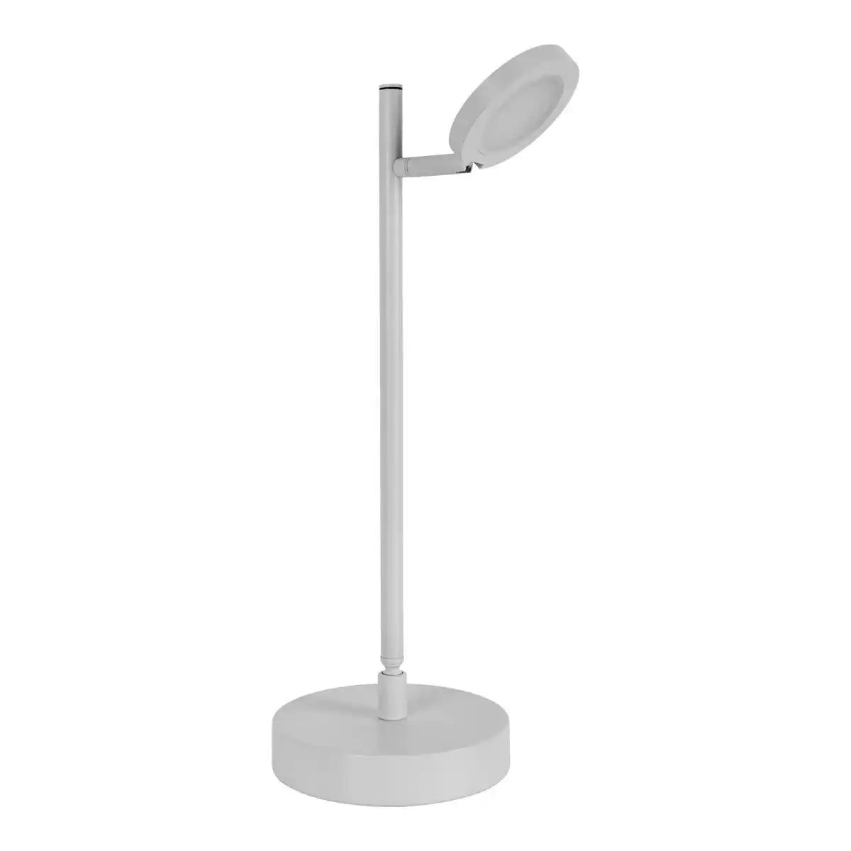 LED Akku-Tischleuchte "LUPA", 45 cm hoch, aus lackiertem Aluminium (weiß) und weißem Kunststoff, LED integriert, dimmbar, Touch-Sensor.