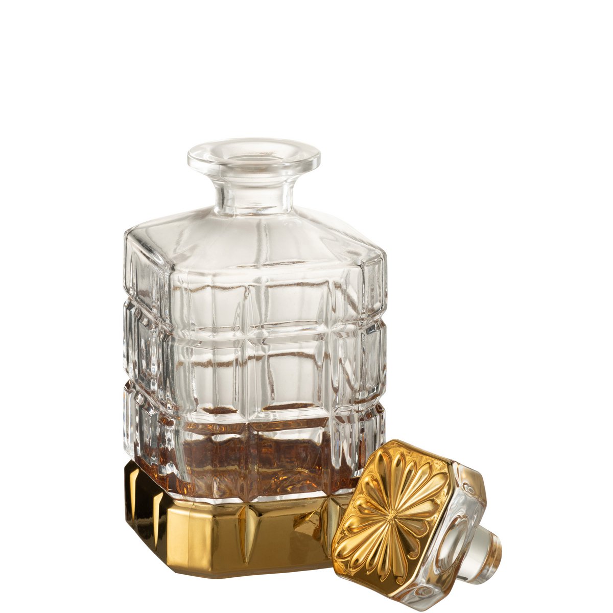 J-Line Whiskyflasche - Glas - transparent/gold
