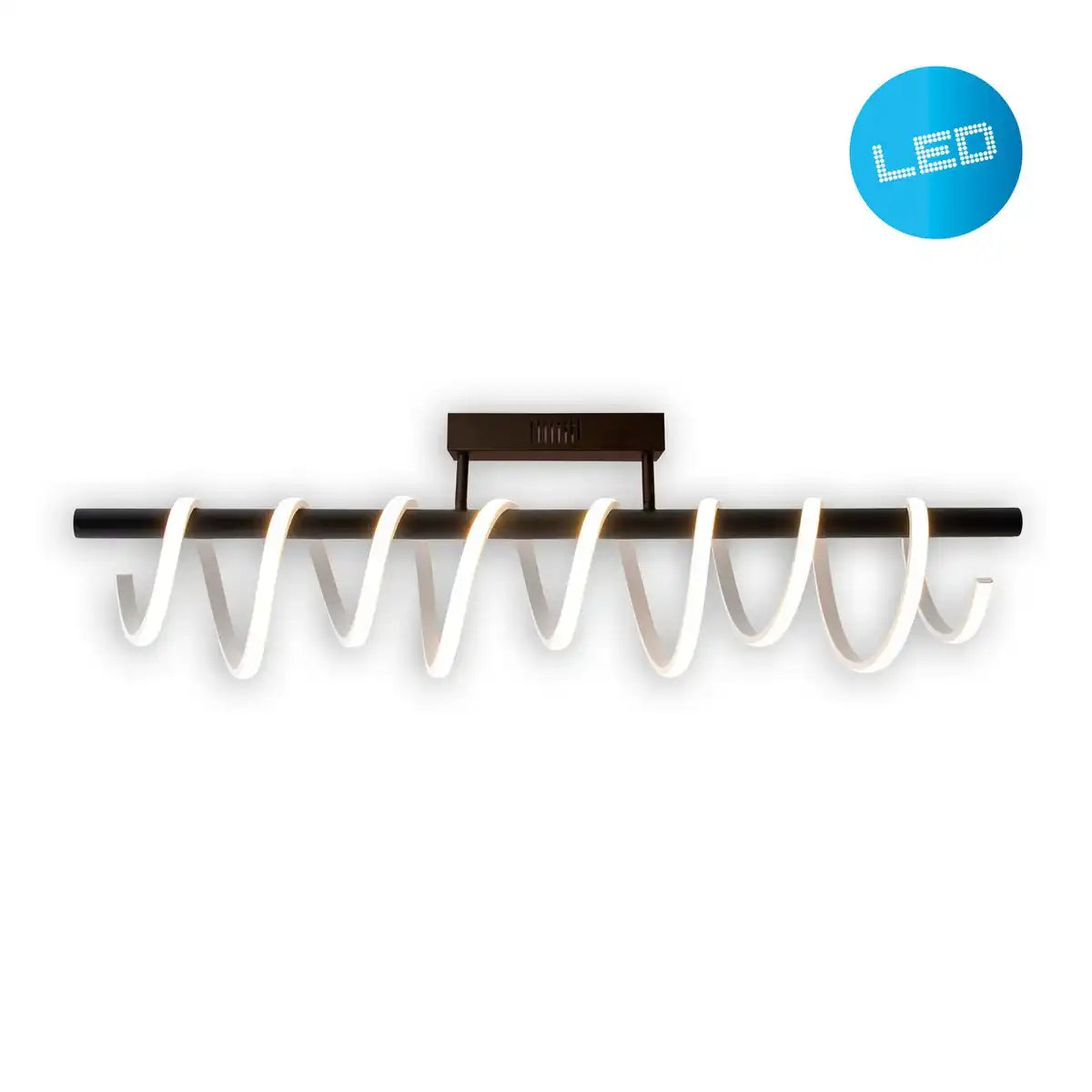 LED Deckenleuchte "BELLEZA", moderne Deckenlampe aus Metall und Kunststoff in Schwarz, und Weiß, mit fest verbauten LEDs, dimmbar, ca. 100 cm lang. Die ideale Beleuchtung für Wohnzimmer, Esszimmer oder Küche.